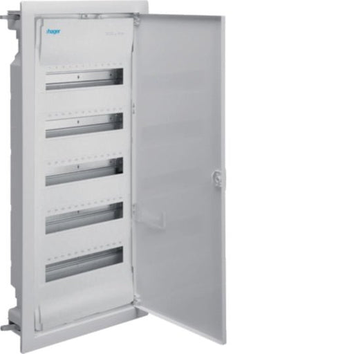VH60NC Hager Volta Small Distribution Board, Cavity Wall Mounting 5x12 Metal Door, IP30 - Gabby Electric