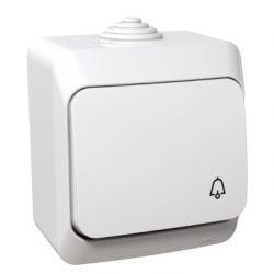 W0404030121 Schneider Electric WNT - 4H Cedar Push button with bell symbol 10A IP44, white - Gabby Electric