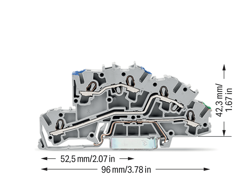 Wago 2003-7646 CAGE CLAM Multilevel Installation terminal Block with operating slots 2.5 mm, gray