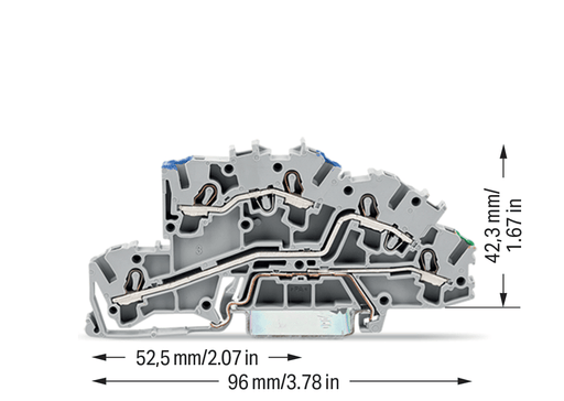 Wago 2003-7646 CAGE CLAM Multilevel Installation terminal Block with operating slots 2.5 mm, gray