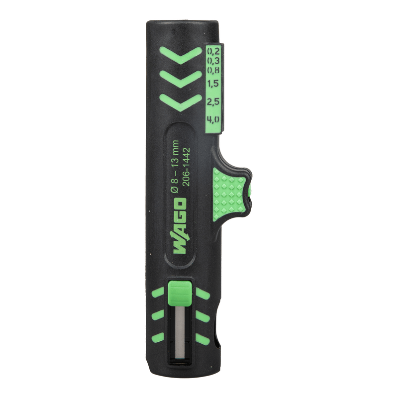 WAGO 206-1442 Universal Cable Stripper 0.2–4mm² Ø8–13mm Green/Black