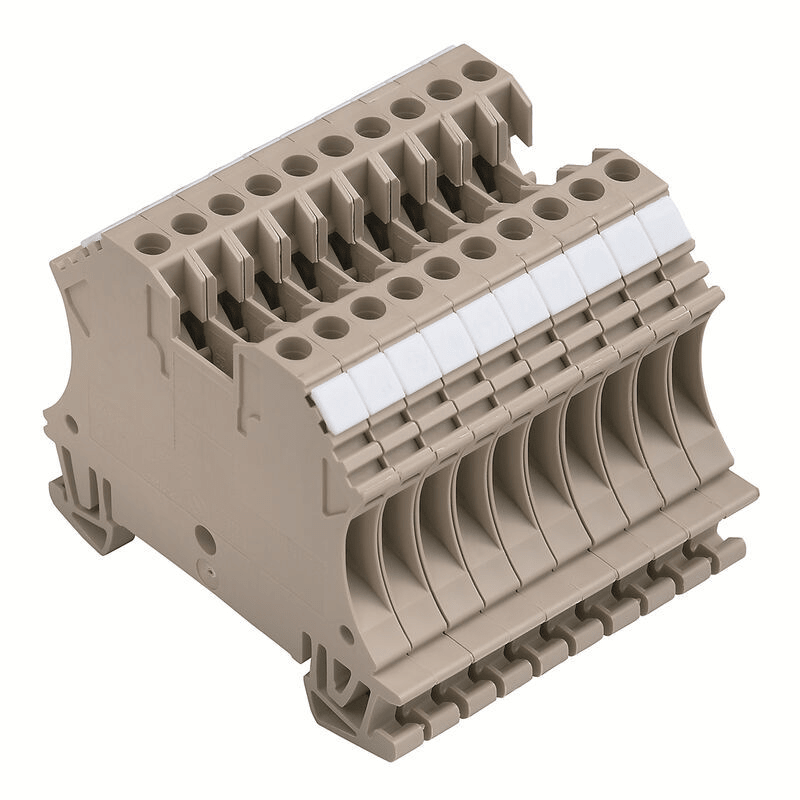 Weidmuller 1020800000 WDU 2.5/10 BEZ/NE Single- and multi-pole terminal strip 2.5mm² 24A 500V, dark beige