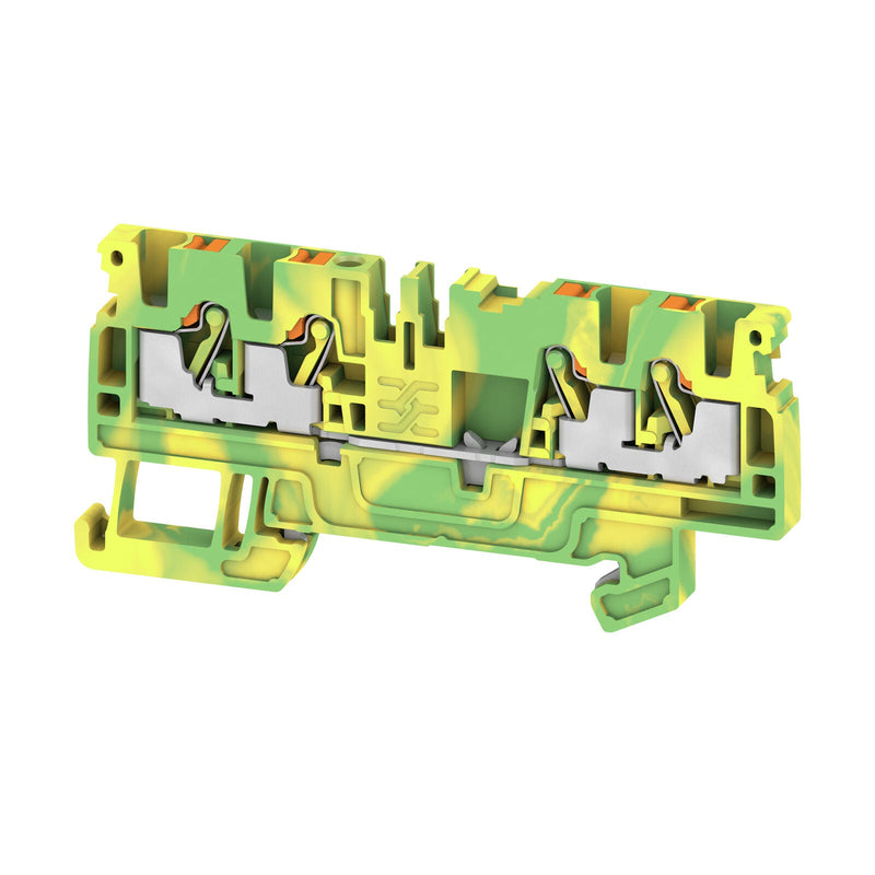 Weidmüller 1521540000 A4C 2.5 PE Terminal Block, PUSH IN, 2.5mm²