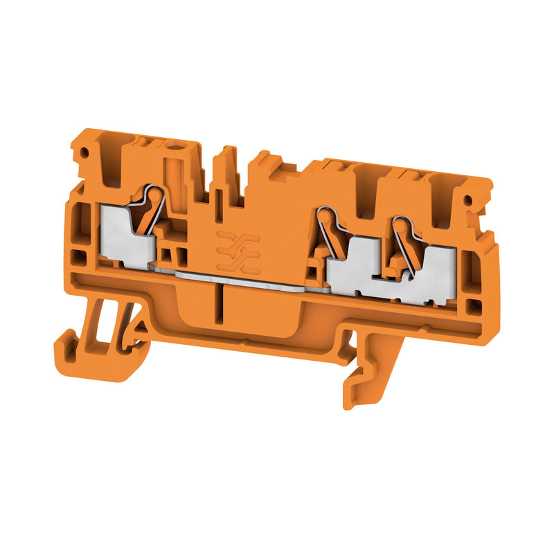 Weidmüller 1521830000 A3C 2.5 OR Feed - Through Terminal Block, PUSH IN, 2.5mm², Orange - Gabby Electric