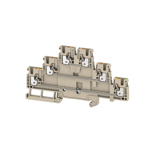 Weidmuller 2428530000 A3T 2.5 FT-FT-PE Feed-through terminal PUSH IN 2.5 mm² 800 V 24 A, dark beige
