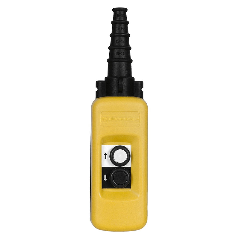 XACA271 Pendant control station, Harmony XAC, plastic, yellow, 2 push buttons with 1NO - Gabby Electric
