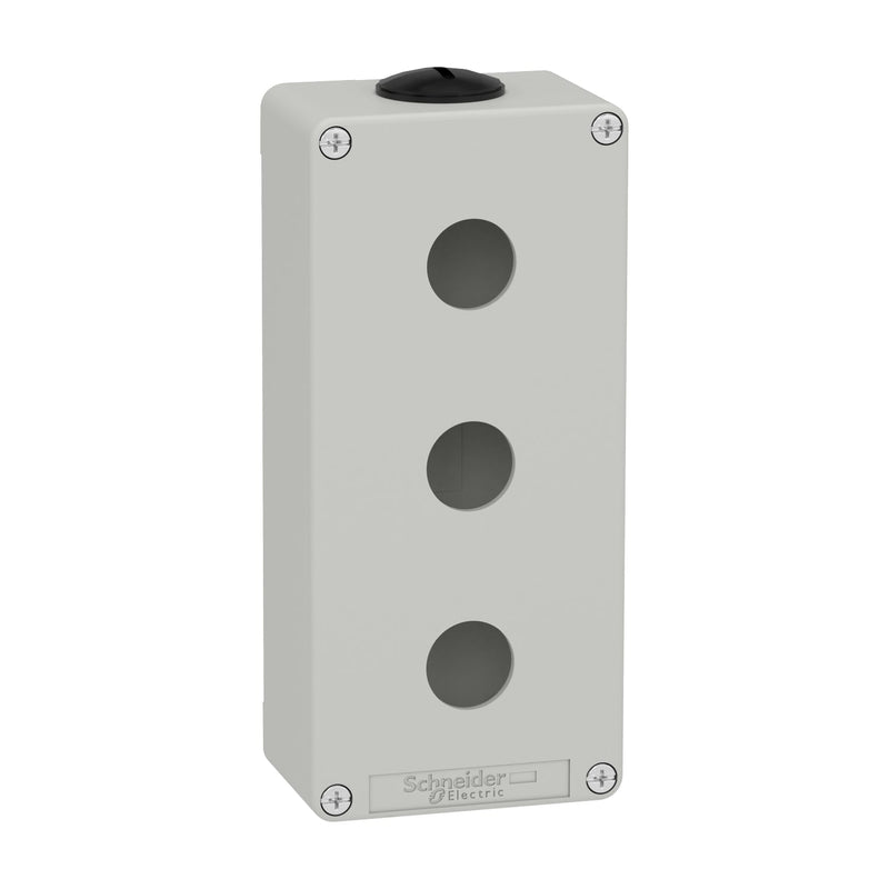 XAPD3203 Empty control station, Harmony XAP, XB2 SL, zinc alloy, grey, M25, 3 cut outs 22mm, 80x175x51,5mm - Gabby Electric