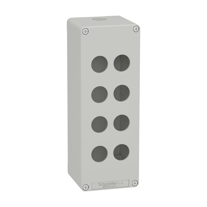 XAPD4508 Empty control station, Harmony XAP, XB2 SL, zinc alloy, grey, M25, 8 cut outs 22mm, 80x220x77mm - Gabby Electric