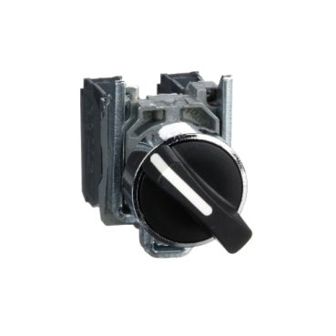 XB4BD25 Schneider Electric Selector Switch, Harmony XB4, Metal, Black, 2 Position, Hold In Place, Ø22mm 1NO+1NC - Gabby Electric