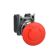 XB4BS8445 Schneider Electric Emergency Stop Button, Harmony XB4, Metal, Red Mushroom Ø40mm, Ø22mm 1NO+1NC - Gabby Electric