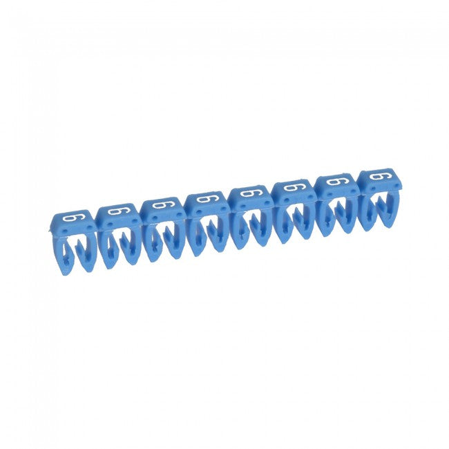 038216 Marker “6” for wiring 0,5-1,5mm², blue - set of 30