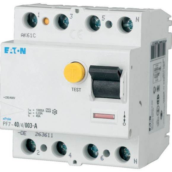 263586 PF7-40/4/003-DE Residual current circuit breaker 4P 40A 30mA Type AC
