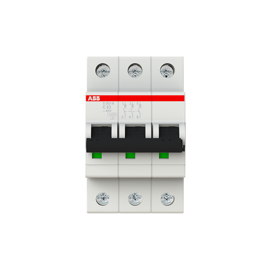 2CDS273001R0634 S203M-C63 Miniature Circuit Breaker - 3P - C - 63 A
