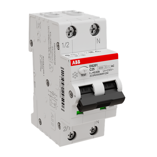 2CSR255080R1254 DS201 C25 AC30 Residual Current Circuit Breaker with Overcurrent Protection