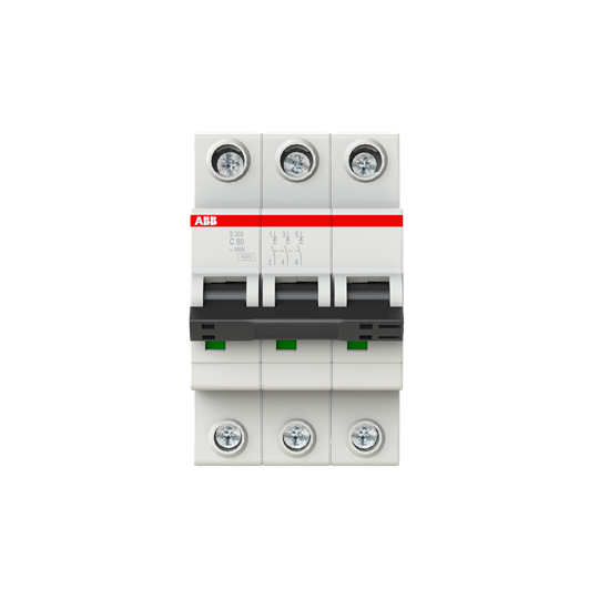 2CDS253001R0804 S203-C80 Miniature Circuit Breaker - 3P - C - 80 A
