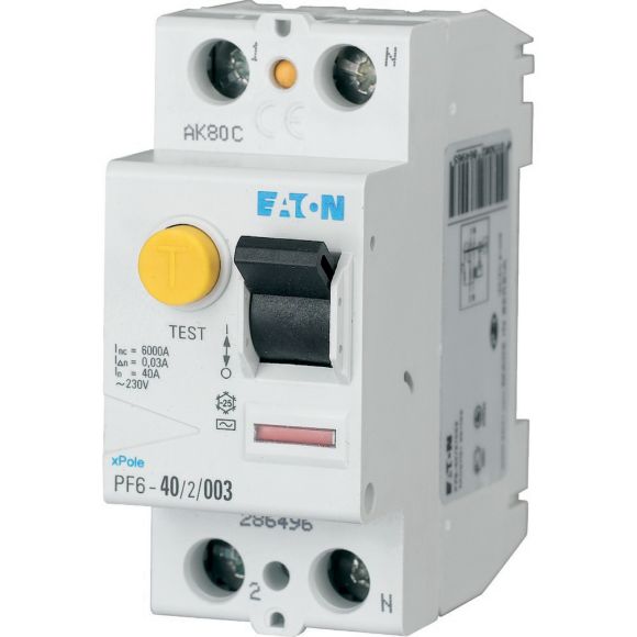 286496 PF6-40/2/003 Residual current circuit breaker 2P 40A 30mA