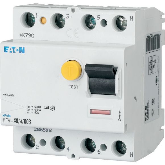 286508 PF6-40/4/003 Residual current circuit breaker 4P 40A 30mA