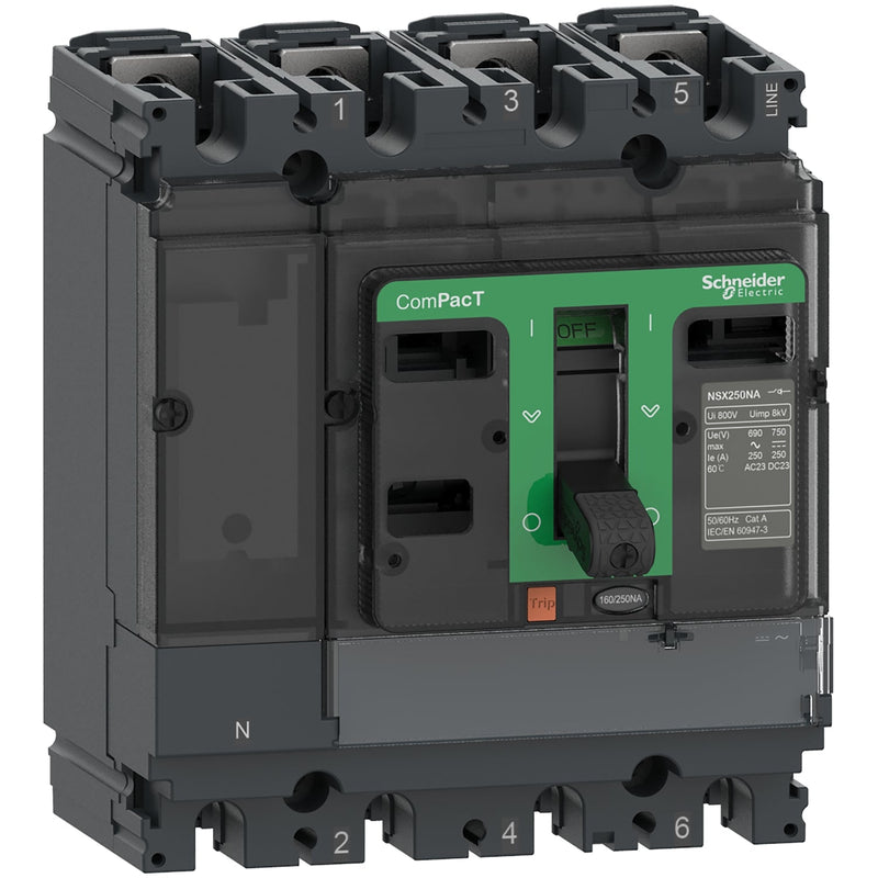 C164160S Switch disconnector, ComPacT NSX160NA, 4 poles, fixed, thermal current Ith 160A - Gabby Electric