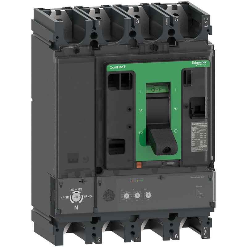 C40F42D400 Schneider Electric Circuit breaker, ComPacT NSX400F, 36kA/415VAC, 4 poles, MicroLogic 2.3 trip unit 400A - Gabby Electric