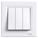 EPH2100121 Asfora - 3 circuits switch with frame - white - Gabby Electric