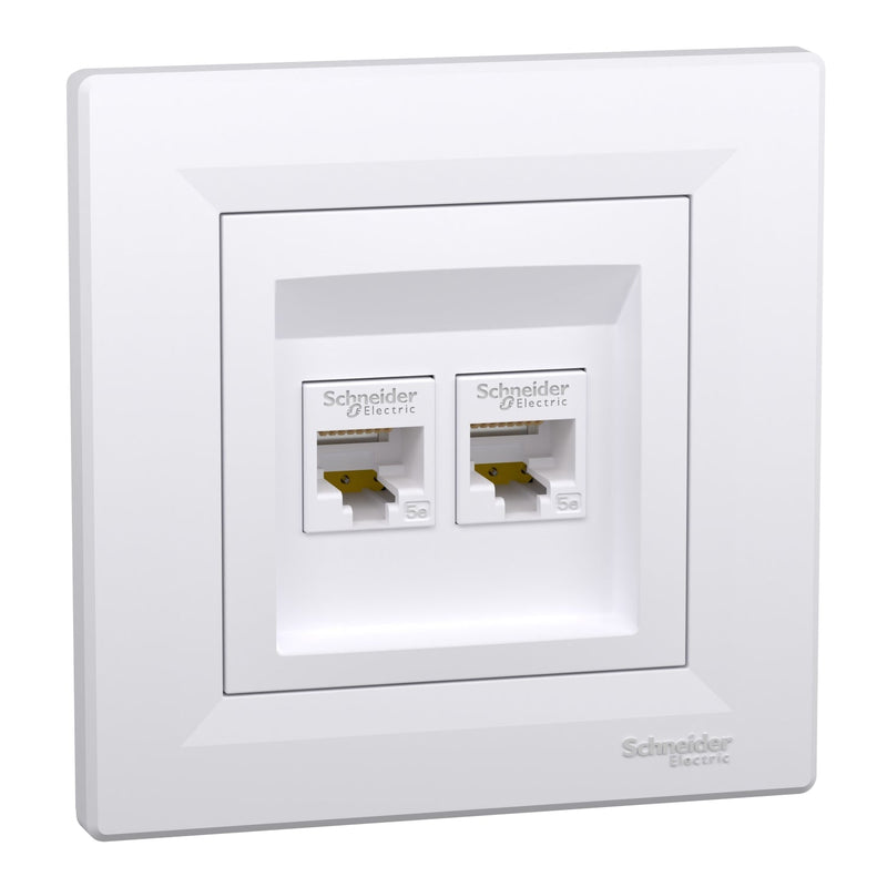 EPH4400121 Asfora - double Data socket - RJ45 cat.5e UTP white - Gabby Electric