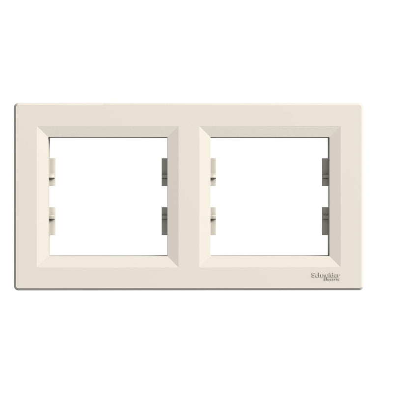 EPH5800223 Asfora - horizontal 2 - gang frame - cream - Gabby Electric