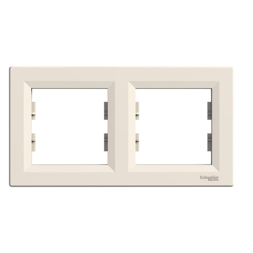 EPH5800223 Asfora - horizontal 2 - gang frame - cream - Gabby Electric