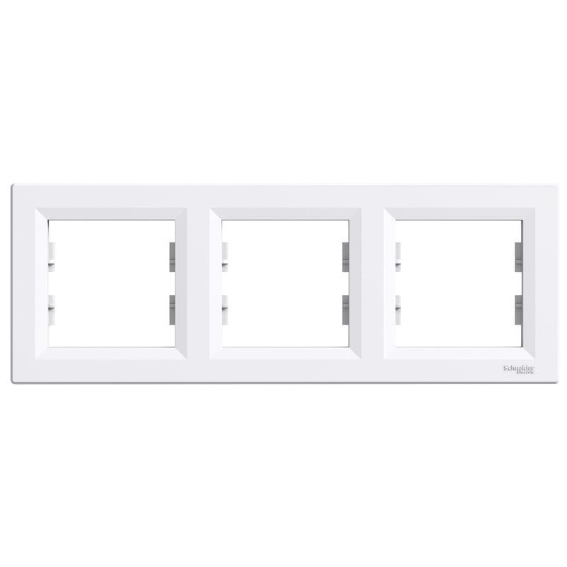 EPH5800321 Asfora - horizontal 3 - gang frame - white - Gabby Electric