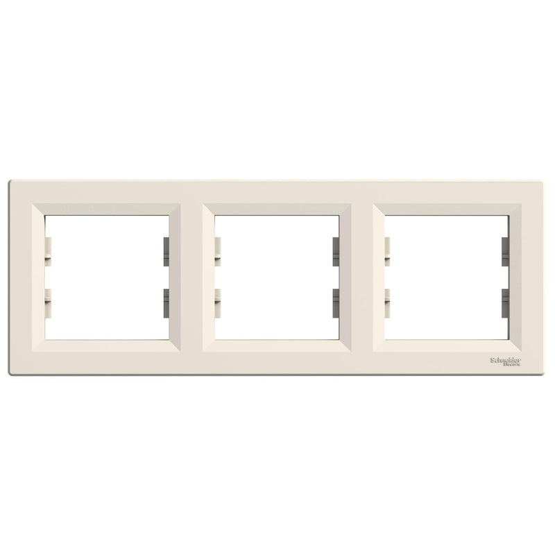 EPH5800323 Asfora - horizontal 3 - gang frame - cream - Gabby Electric