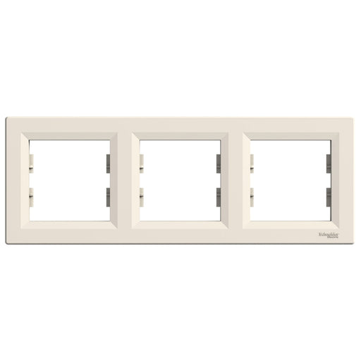 EPH5800323 Asfora - horizontal 3 - gang frame - cream - Gabby Electric