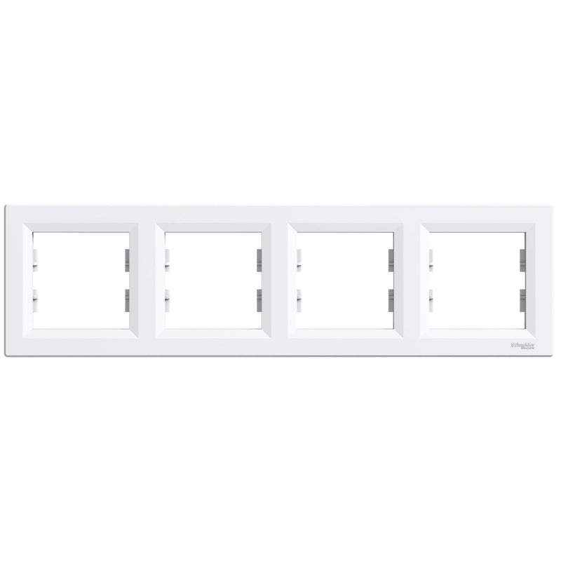 EPH5800421 Asfora - horizontal 4 - gang frame - white - Gabby Electric