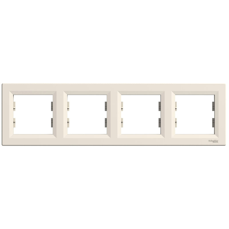 EPH5800423 Asfora - horizontal 4 - gang frame - cream - Gabby Electric