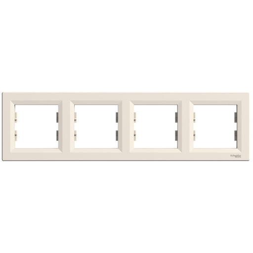 EPH5800423 Asfora - horizontal 4 - gang frame - cream - Gabby Electric