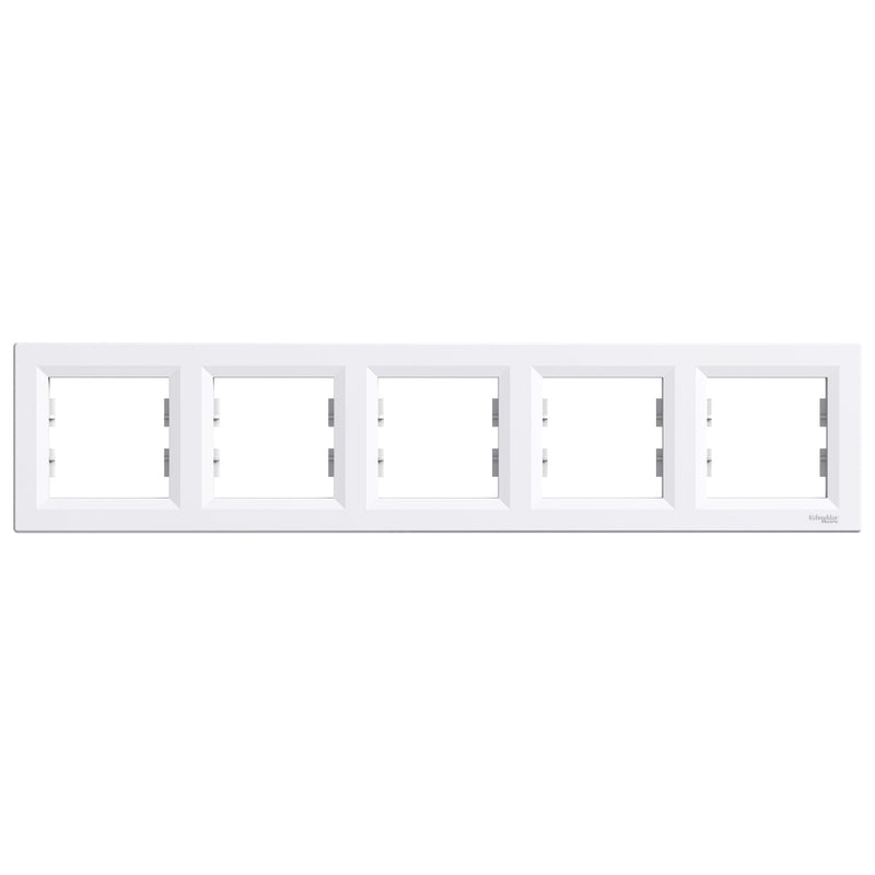 EPH5800521 Asfora - horizontal 5 - gang frame - white - Gabby Electric