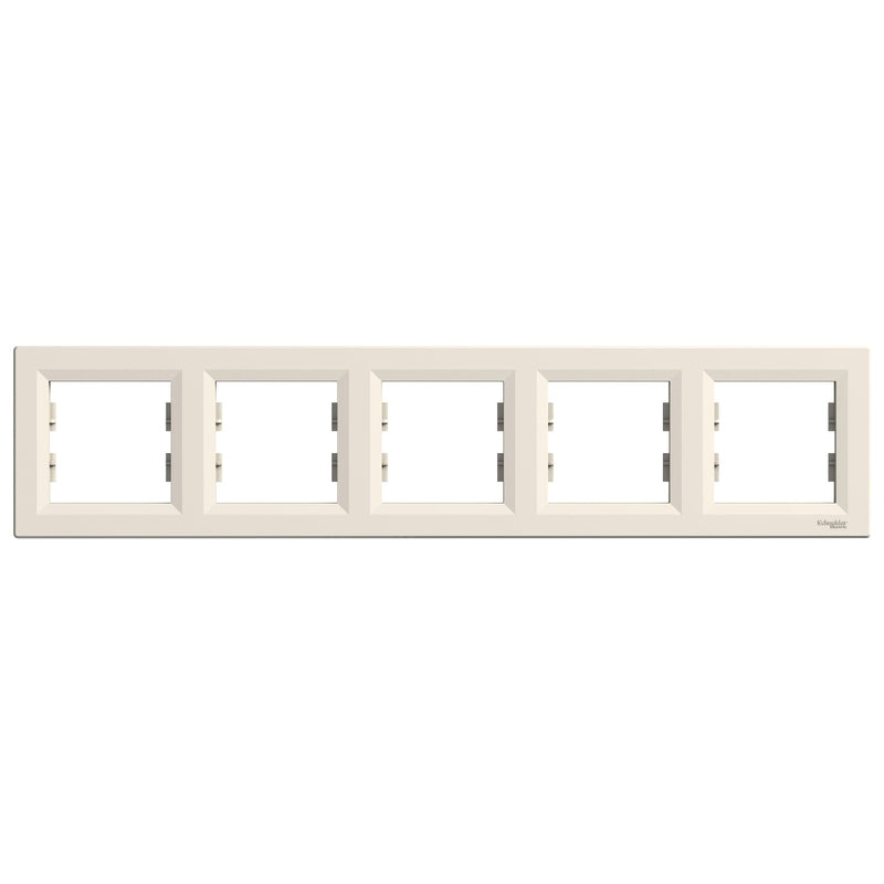 EPH5800523 Asfora - horizontal 5 - gang frame - cream - Gabby Electric