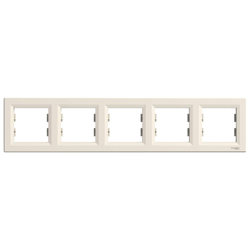 EPH5800523 Asfora - horizontal 5 - gang frame - cream - Gabby Electric