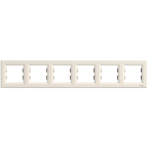 EPH5800623 Asfora - horizontal 6 - gang frame - cream - Gabby Electric