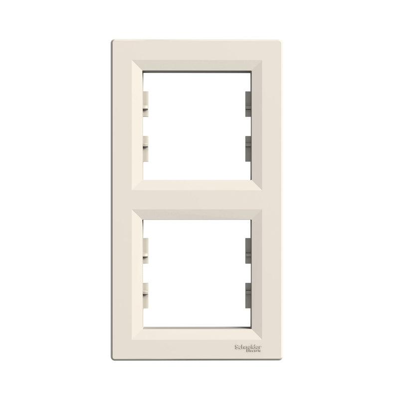 EPH5810223 Asfora - vertical 2 - gang frame - cream - Gabby Electric