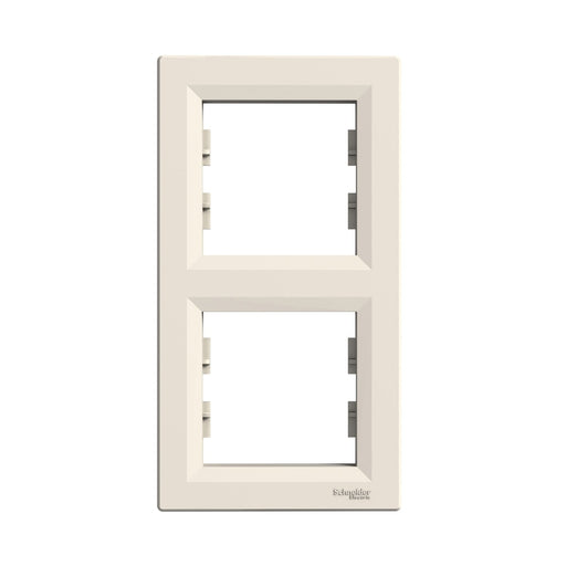 EPH5810223 Asfora - vertical 2 - gang frame - cream - Gabby Electric