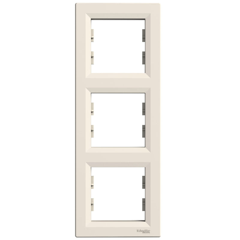 EPH5810323 Asfora - vertical 3 - gang frame - cream - Gabby Electric