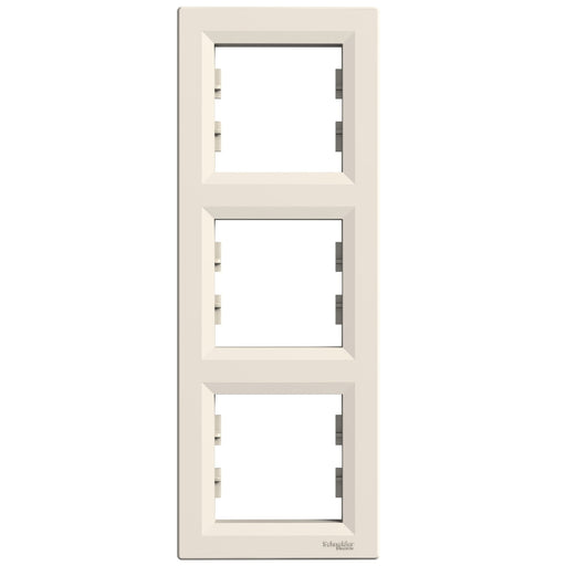 EPH5810323 Asfora - vertical 3 - gang frame - cream - Gabby Electric