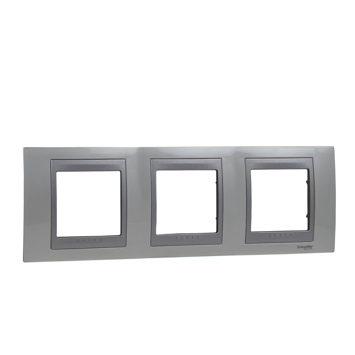 MGU66.006.092 Unica Top - cover frame - 3 gangs, H71 - top white/aluminium