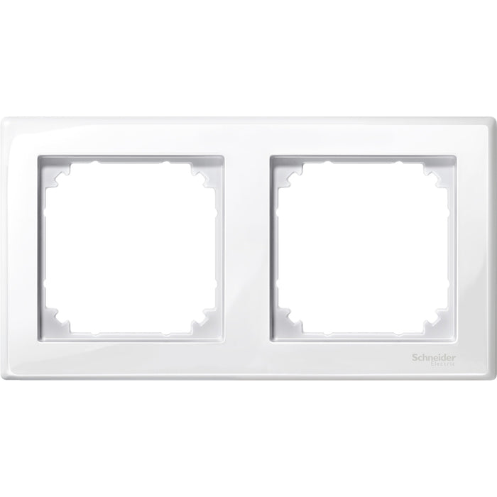 MTN478219 Cover frame, Merten M-Smart, 2 gangs, polar white