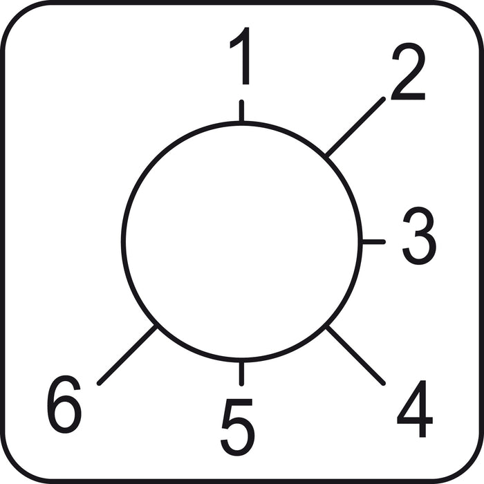 KZ18419 legend for cam switch 1 to 6 - 45 x 45 mm