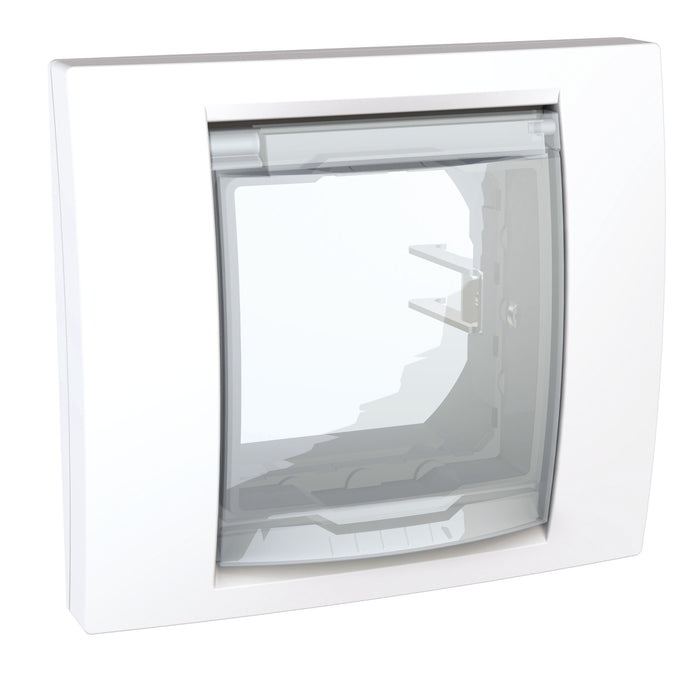 MGU61.002.18G Unica Plus - cover frame (fix. frame) - 1 gang - 2 m - white/white - IP44