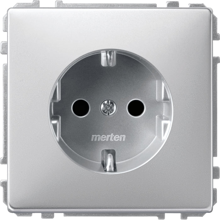 MTN237760 SCHUKO socket-outlet insert with shutter, aluminium, Artec/Trancent/Antique