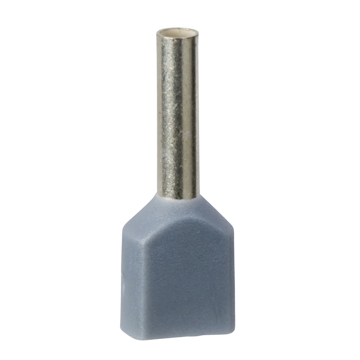 AZ5DE007D INSULATED DOUBLE CABLE END MEDIUM SIZE 0.75 MM² GREY