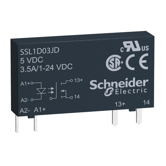 SSL1D03BD Solid state slim relay, Harmony, 3.5A, DC switching, input 15...30V DC, output 1...24V DC