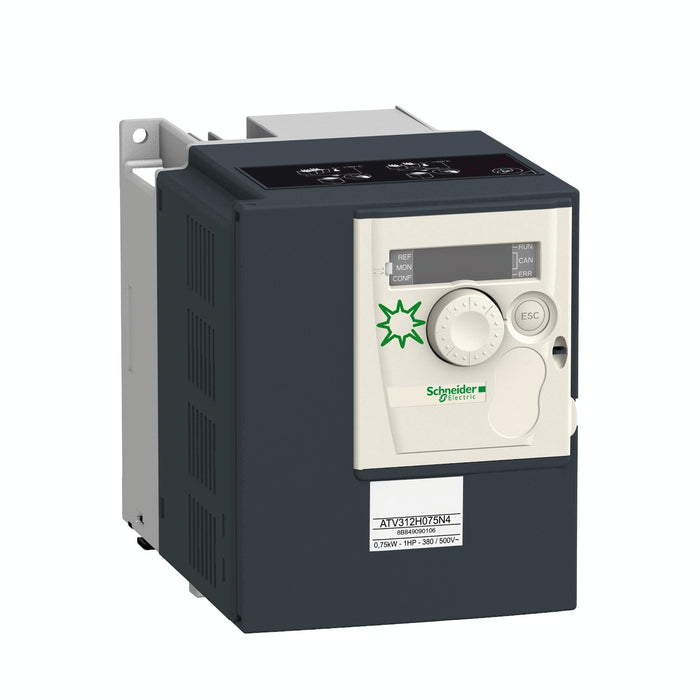 ATV312H075N4412 variable speed drive ATV312 - 0.75kW - 2.4kVA - 41W - 380..500 V- 3-phase supply