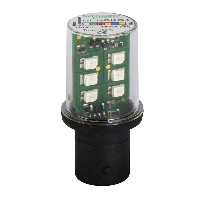 DL1BKG4 LED bulb, Harmony XVB, BA15d, red, flashing signaling type, 120V AC